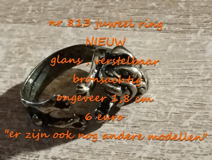813. Juweel : ring , NIEUW ,  verzending inbegrepen, Handtassen en Accessoires, Ringen, Nieuw, Dame of Heer, 17 tot 18, Overige kleuren