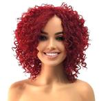 Nonchalante warrige korte bob pruik in hennarood met krullen, Envoi, Neuf