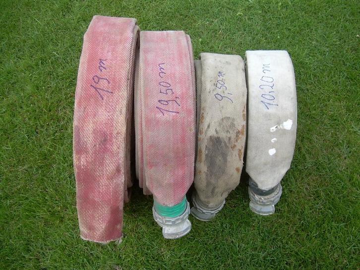 brandslang 70 en 60 mm, dsp kopellingen, haspel met darm, Jardin & Terrasse, Tuyaux d'arrosage, Utilisé, Raccords tuyau d'arrosage