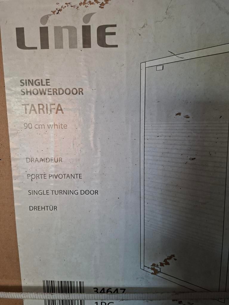 Douchedeur 90 cm wit maat: 190x 91x7 cm  merk: Linie, Maison & Meubles, Enlèvement