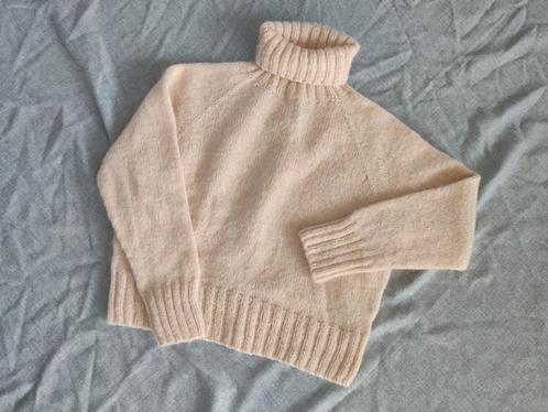 Handgebreide rolkraagtrui, lichtroze, Kleding | Dames, Truien en Vesten, Zo goed als nieuw, Maat 36 (S), Roze, Ophalen of Verzenden