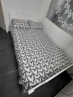 Twijfelaar 1,20 cm met matras en verenbedbodem, Huis en Inrichting, Slaapkamer | Bedden, Ophalen, Gebruikt, Twijfelaar, Wit