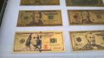 lot 8 billets DOLLAR plaqué or, Enlèvement ou Envoi