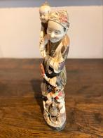 Okimono en ivoire un vieil homme et trois enfants., Ophalen of Verzenden