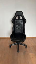 Zwarte gamingstoel (verstelbaar), Huis en Inrichting, Bureaustoelen, Ophalen, Gebruikt, Zwart, Gaming bureaustoel