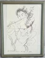 Schilderij van R. Elibekian " Bosgod speelt op fluit", Enlèvement ou Envoi