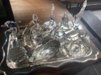 Glazen beeldjes 6 stuks op schaaltje, Antiek en Kunst, Ophalen