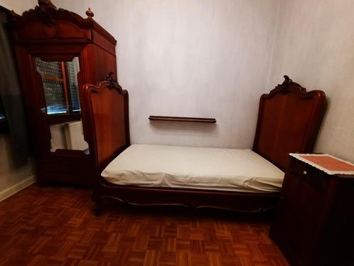 vintage 1 persoonsslaapkamer in mahonie, Huis en Inrichting, Slaapkamer | Complete slaapkamers, Gebruikt, Eenpersoons, Ophalen