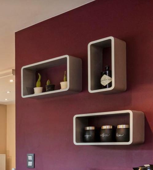 3 kubus wandplanken, Huis en Inrichting, Woonaccessoires | Wandplanken en Boekenplanken, Zo goed als nieuw, Ophalen