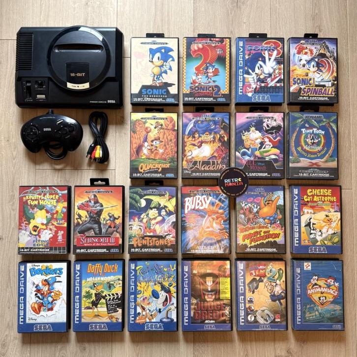 Console Sega Megadrive + Spellen, Games en Spelcomputers, Games | Sega, Zo goed als nieuw, Mega Drive, Ophalen of Verzenden