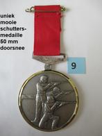 zeer fraaie schietsport medaille, 50 mm. doorsnee, Overige materialen, Ophalen of Verzenden