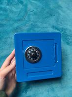 Blauw spaarpot locker kluisje, Ophalen, Zo goed als nieuw, Metaal of Blik, Object of Gebouw
