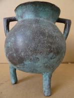 Bronzen pot 13cm vintage bronzen pot antieke bronzen pot, Ophalen of Verzenden