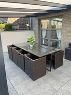 2 tables de jardin en rotin d'occasion. Tarcienne walcourt, Tuin en Terras, Tuintafels, Ophalen, Gebruikt, Rechthoekig, Overige materialen