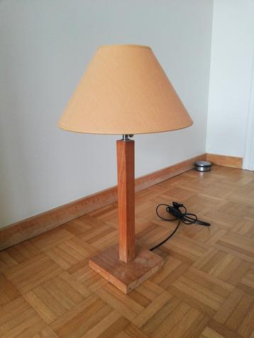 Lampe de table ou lampe de chevet orange et bois beschikbaar voor biedingen