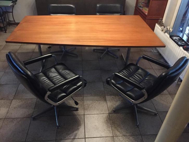 Zwart lederen - Artifort - Channel - executieve chairs, Huis en Inrichting, Bureaustoelen, Gebruikt, Zwart, Ophalen