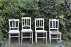 4 chaises en bois, Ophalen, Gebruikt, Wit, Vier