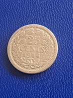 1914 Nederland 25 cent in zilver Wilhelmina, Verzenden, Zilver, 25 cent, Koningin Wilhelmina