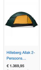 Hilleberg Allak 2 , met grondzeil en zomermesh, Caravanes & Camping, Tentes, Comme neuf, Jusqu'à 2