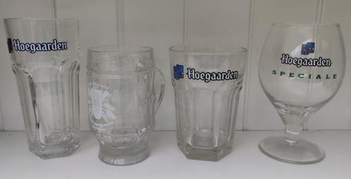 4 verschillende Hoegaarden bierglazen, Verzamelen, Glas en Drinkglazen, Zo goed als nieuw, Bierglas, Ophalen