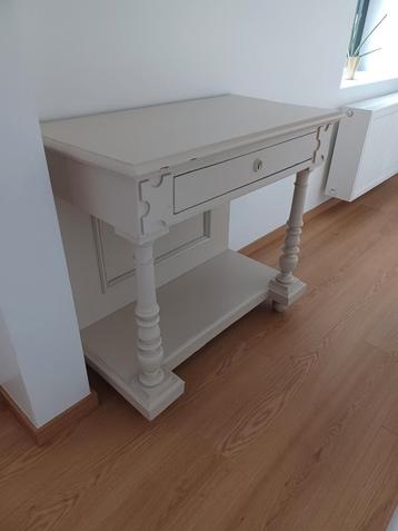 Bijzettafel met lade beige geverfd beschikbaar voor biedingen