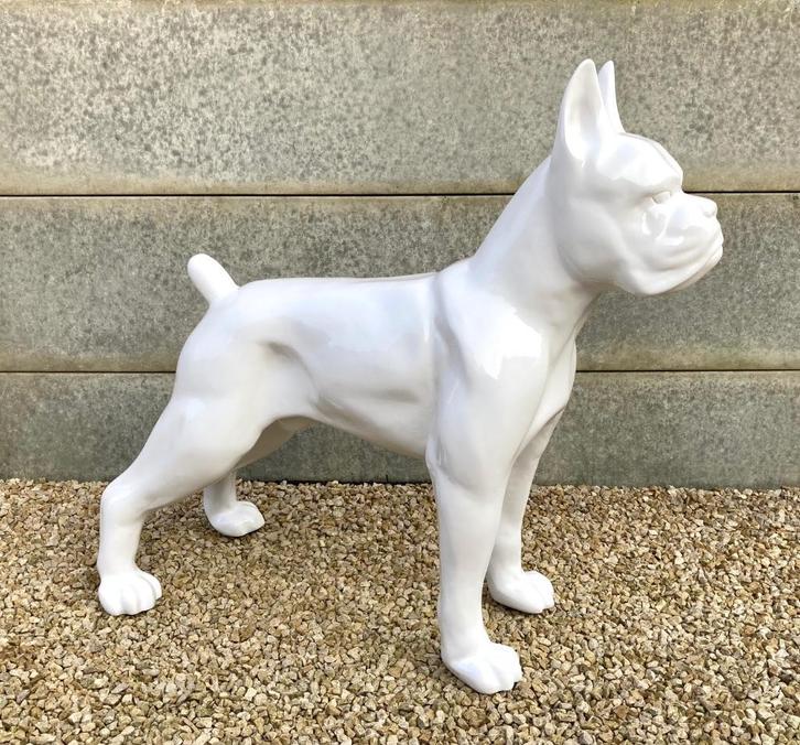 Beeld boxer H 90cm X L 110cm, Tuin en Terras, Tuinbeelden, Nieuw, Dierenbeeld, Overige materialen, Ophalen