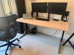 Verstelbaar zit-sta bureau (160x80) – stevig & praktisch, Huis en Inrichting, Bureaus, Ophalen, In hoogte verstelbaar, Zo goed als nieuw