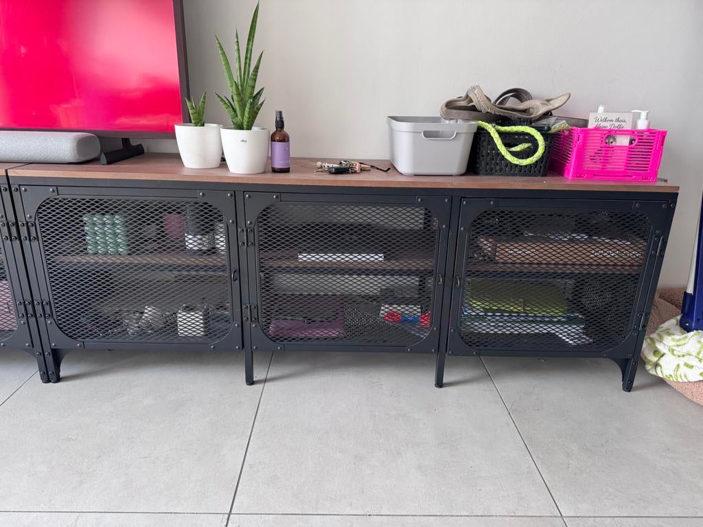 Tv kasten, Ophalen, Grenenhout, 100 tot 150 cm, Rustiek