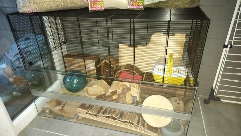 Knaagdierhok met veel toebehoren 100x50x71cm, Cobaye, 75 à 110 cm, Cage, Enlèvement