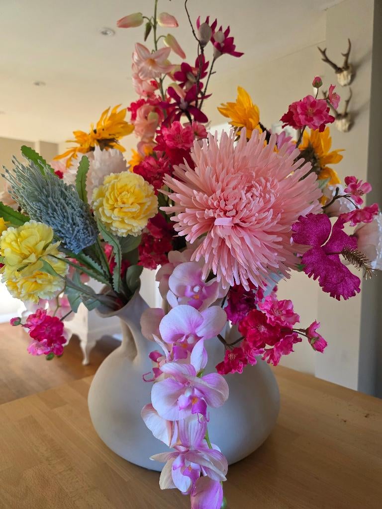 Colmore toetervaas 40x40x38, Huis en Inrichting, Woonaccessoires | Kunstplanten en Kunstbloemen, Ophalen, Nieuw, Bloemstuk, Inclusief kunstbloemen