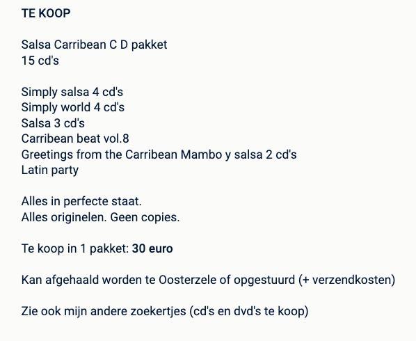 Salsa Carribean CD pakket 15 CD, Cd's en Dvd's, Cd's | Latin en Salsa, Ophalen of Verzenden