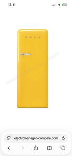 Smeg koelkast geel, Elektronische apparatuur, Koelkasten en IJskasten, Ophalen, Zo goed als nieuw