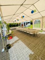 Witte Tent 6x12 met grondframe en zijkanten, Tuin en Terras, Ophalen, Partytent, 6 meter of meer, Zo goed als nieuw