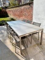 Jati&Kebon - tafel+6stoelen, Tuin en Terras, Ophalen, Gebruikt, Rechthoekig, Rvs