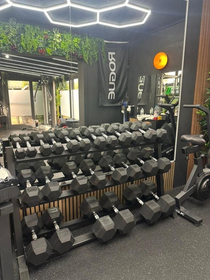 Hex dumbbell set 2-50kg met rack (960kg), Sports & Fitness, Équipement de fitness, Haltère, Enlèvement