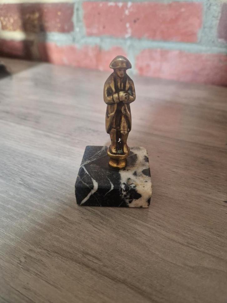 Statuette Napoléon en Laiton sur socle Marbre, Collections, Statues & Figurines, Enlèvement ou Envoi