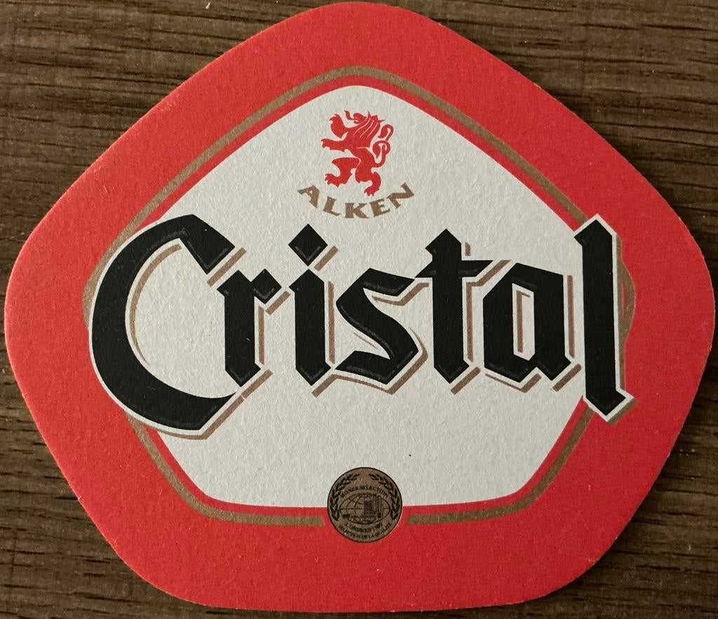 CRISTAL ALKEN/bierviltje, Verzamelen, Biermerken, Ophalen of Verzenden, Zo goed als nieuw, Viltje(s), Overige merken