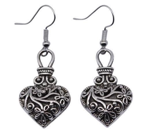 Hartvormige oorbellen van Tibetaans zilver, Bijoux, Sacs & Beauté, Boucles d'oreilles, Neuf, Enlèvement ou Envoi, Argent, Argent
