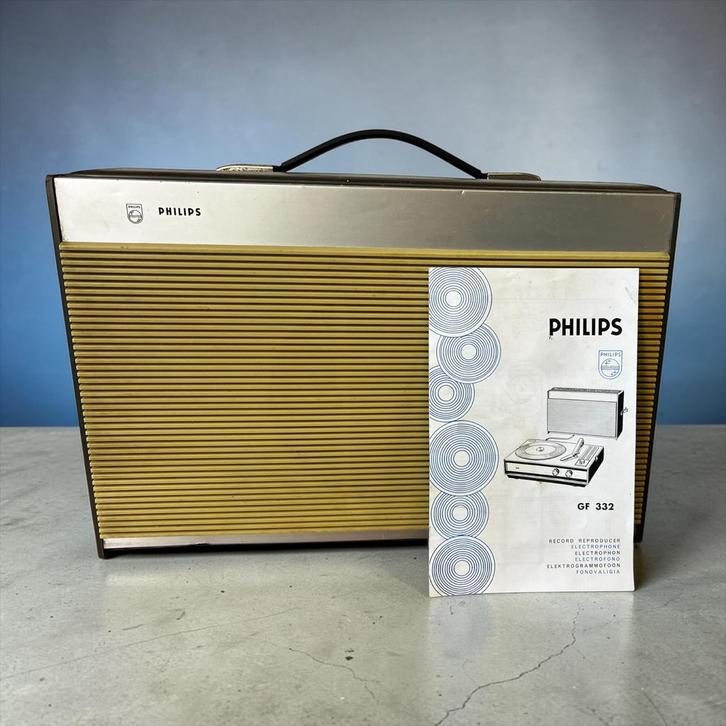 Vintage platenspeler PHILIPS GF332 : niet werkend, Audio, Tv en Foto, Radio's, Niet werkend, Ophalen