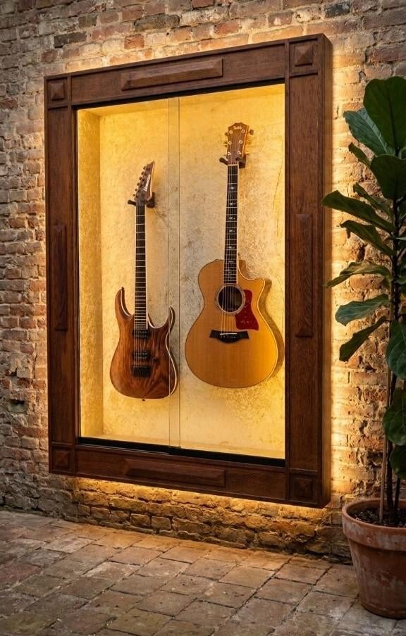 Antieke Art Deco vitrinekast voor gitaren, Ophalen