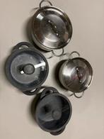 4 kookpotten met deksel, Huis en Inrichting, Keuken | Potten en Pannen, Ophalen, Zo goed als nieuw