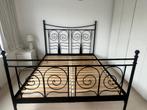 Bed + lattenbodem - Ikea Noresund (metaal), Romantisch, Enlèvement, Utilisé, Deux personnes