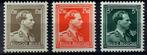 1005-1007. 1956. Postfris. Leopold III.Open kraag.OBP:290,00, Sans timbre, Neuf, Non oblitéré, Gomme originale
