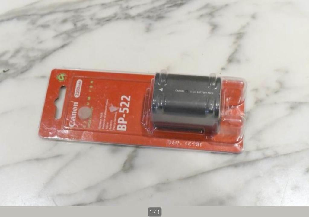 Canon batterij BP-522 in verpakking, Ophalen of Verzenden, Zo goed als nieuw