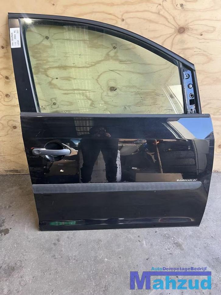 volkswagen touran T1 ZWART LC9Z rechts voor deur 2003-2010, Auto-onderdelen, Carrosserie, Deur, Volkswagen, Voor, Rechts, Gebruikt