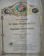 commémoration de mariage allemand richement décorée de 1868, Enlèvement ou Envoi