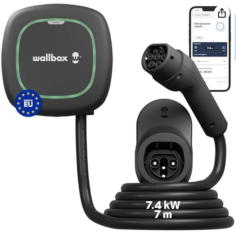 Wallbox Pulsar Max, borne  (7.4 KW, Type 2, 7m), Enlèvement