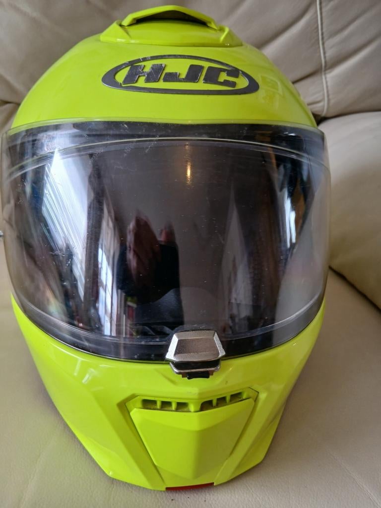 CASQUE NEUF MODULABLE COULEUR FLUO TAILLE L PRIX 100 EUR, Motos, Enlèvement, L