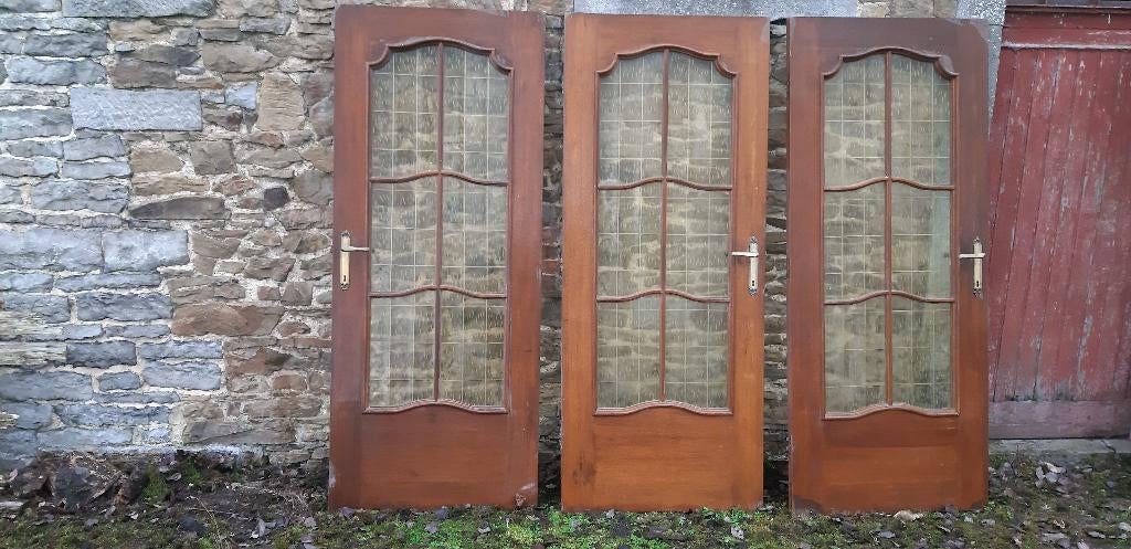 Lot de 4 portes d'intérieur vitrée, Bricolage & Construction, Porte intérieure, Enlèvement, 200 à 215 cm, Utilisé