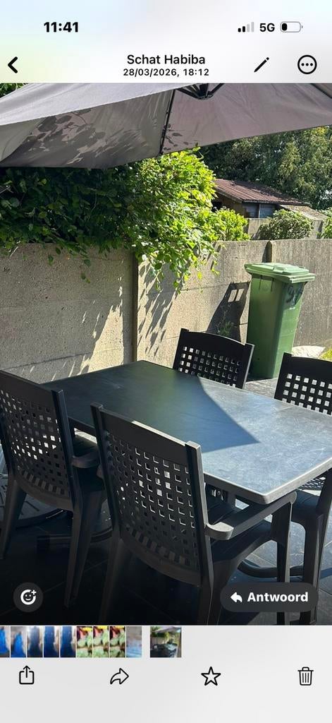 Tafel met vier stoelen, Huis en Inrichting, Tafels | Eettafels, Ophalen, Zo goed als nieuw